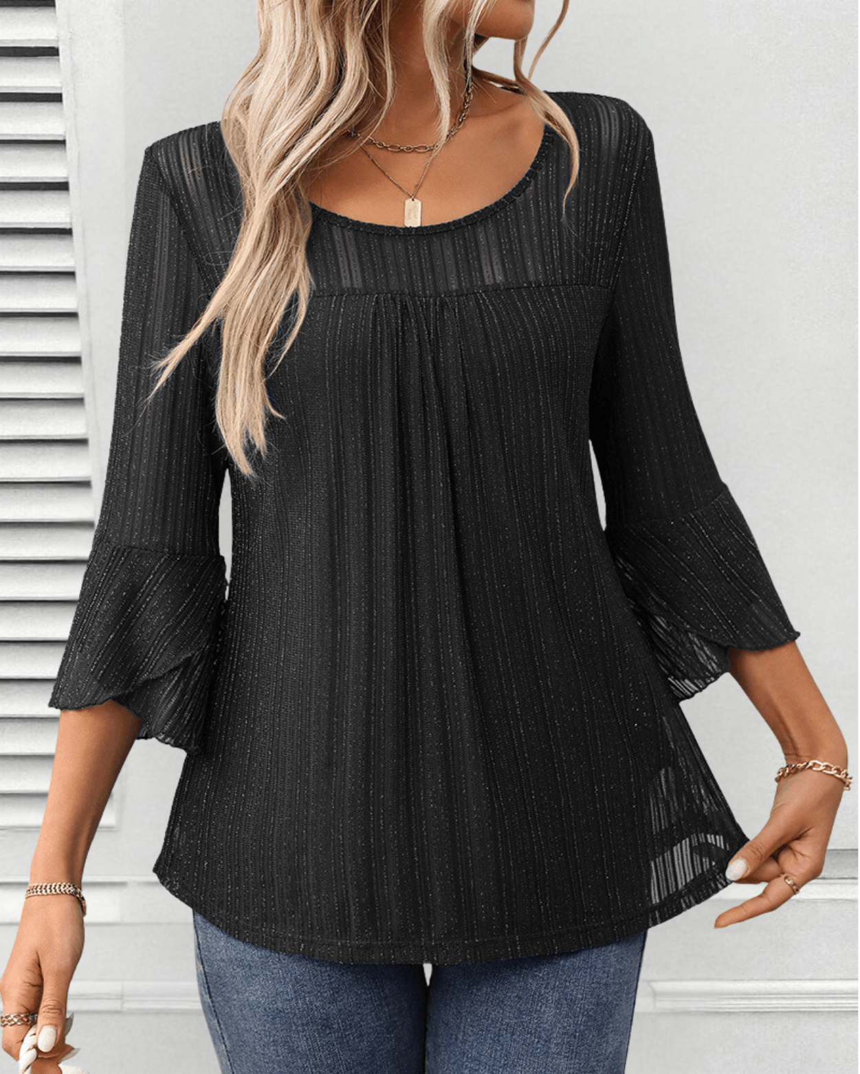 Sophie | Dames Blouse | Witte Blouse Dames | Zwarte Blouse Dames-3