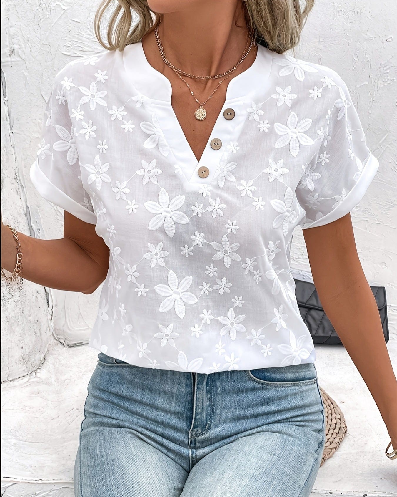 Mila | Bloemen Blouse | Damesmode | V-hals Blouse-5