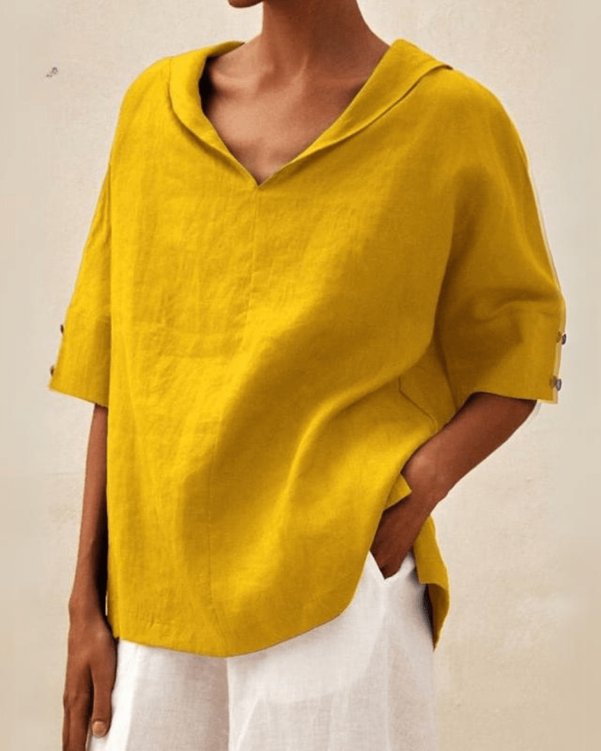 Sophie | Linnen Blouse Dames | Linnen Blouse | Witte Linnen Blouse-6