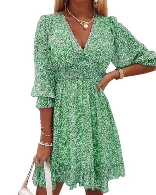 Dahlia | Elegante bohemian zomerjurk voor dames met V-hals en A-lijn pasvorm