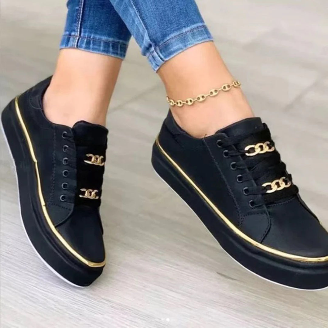 Lotte | Stijlvolle Dames Sneakers met Goudkleurige Accenten voor Comfort en Elegantie 4
