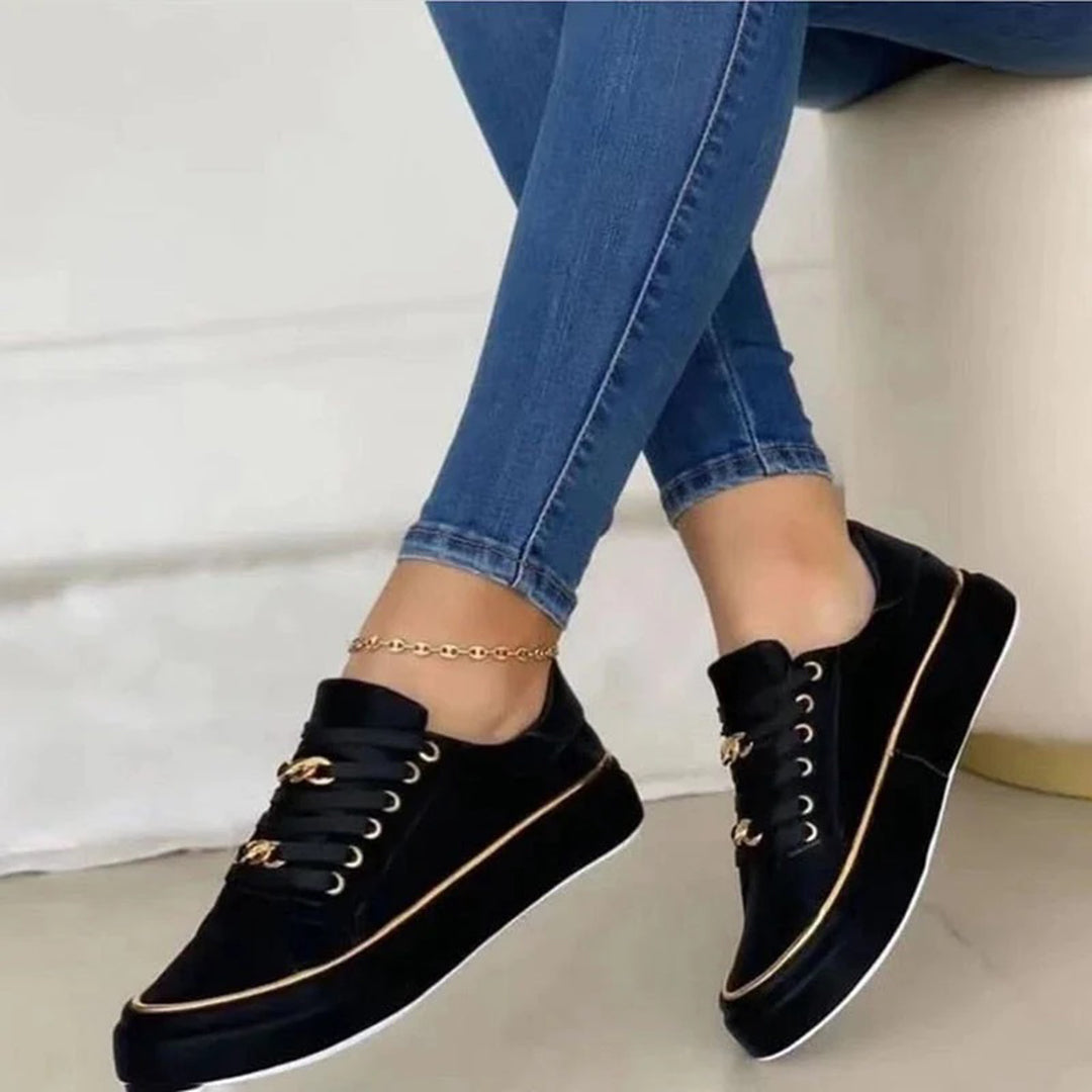 Lotte | Stijlvolle Dames Sneakers met Goudkleurige Accenten voor Comfort en Elegantie 5