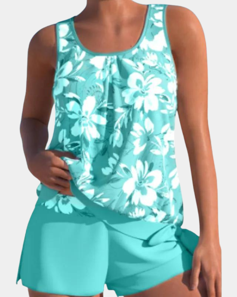 Aoibhin | Comfortabele dames tankini set met shorts en draadloze top voor de zomer