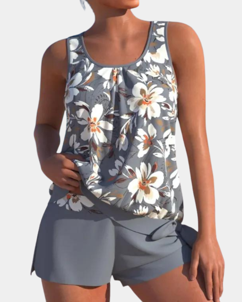 Aoibhin | Comfortabele dames tankini set met shorts en draadloze top voor de zomer