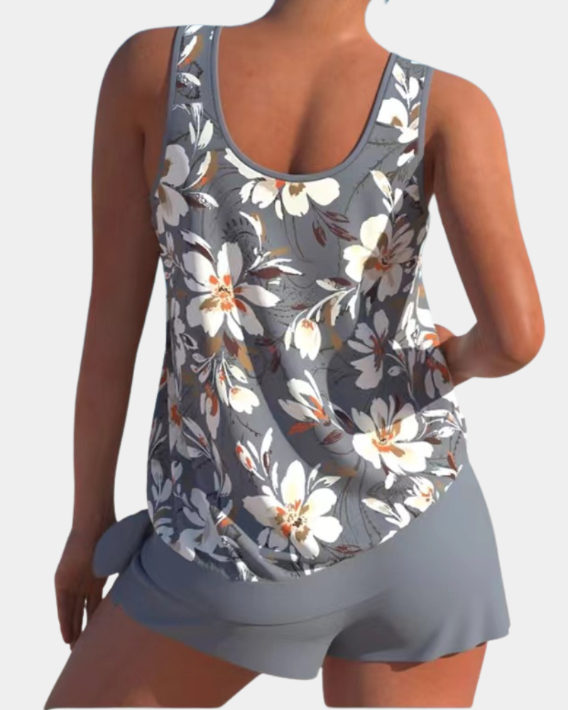 Aoibhin | Comfortabele dames tankini set met shorts en draadloze top voor de zomer