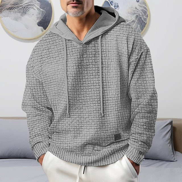 Casual Heren Hoodie - Zachte en Warme Trui met Ontspannen Pasvorm voor Herfst en Winter 3