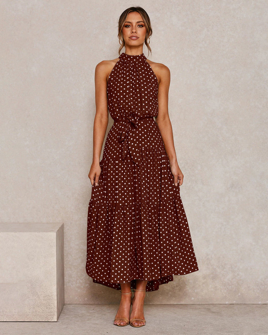 Elin | Elegante lange damesjurk met A-lijn pasvorm van luchtig polyester