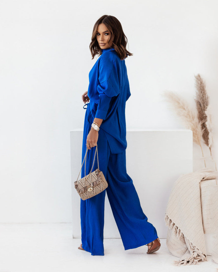 Lexie – Comfortabele Casual Zomerset – Dames – Ademend Katoen met Crêpe Broek