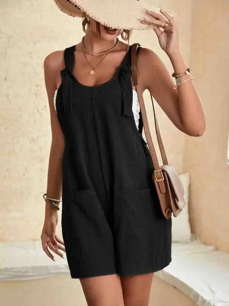 Dames Jumpsuit Zwart – Lichtgewicht en Comfortabel met Handige Zakken voor Zomeractiviteiten 2