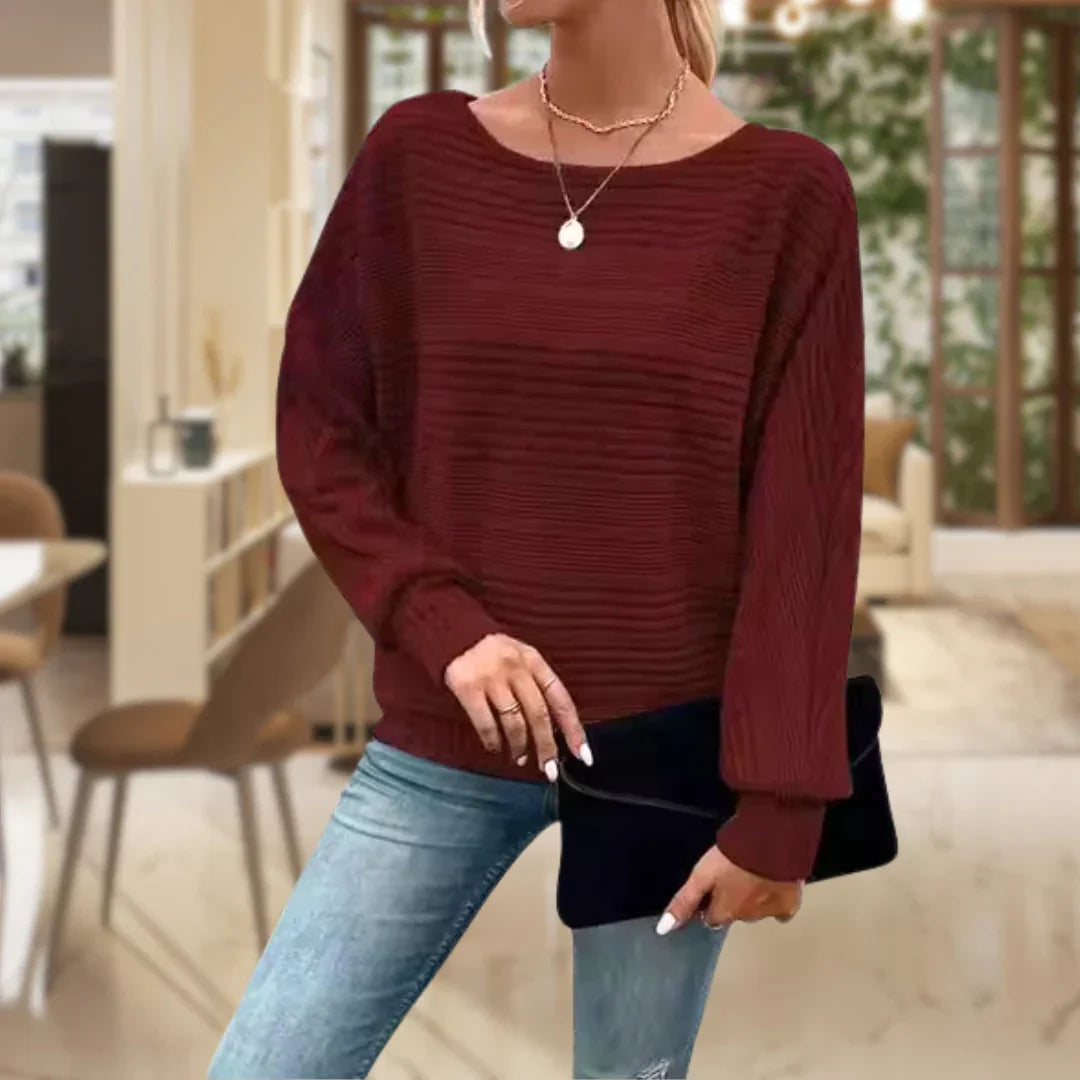 Dames Sweater in Trendy Herfstkleuren – Zachte Warme Trui met Lange Mouwen en Relaxte Pasvorm 0