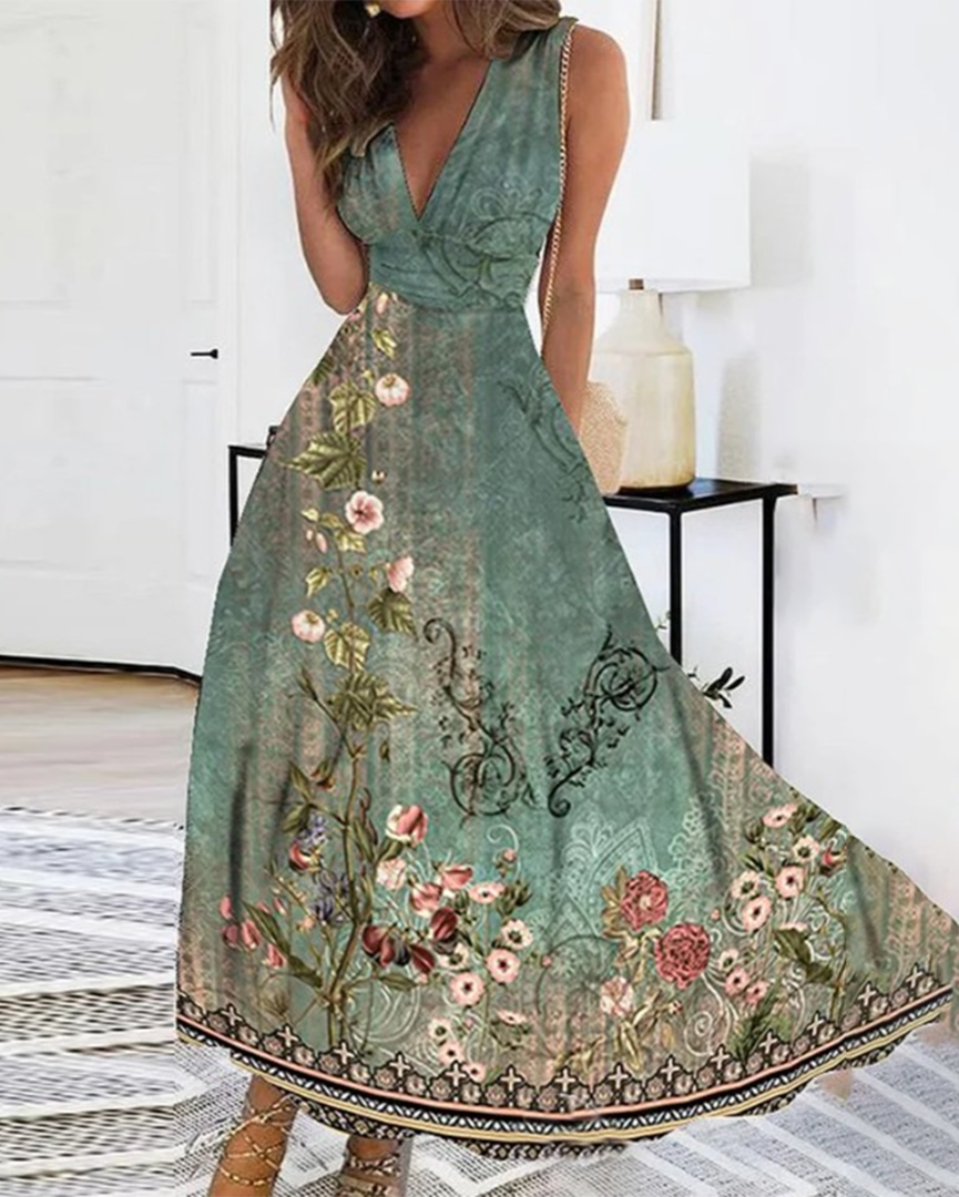 Elegante Bloemenjurk voor Dames – Flatterende Pasvorm, Ademend Materiaal, Perfect voor Zomerjurkjes en Feestelijke Gelegenheden 0