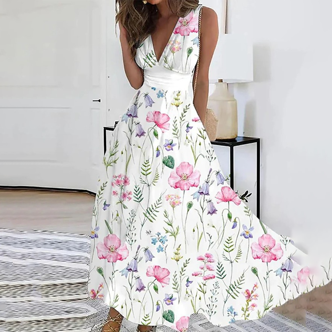 Elegante Bloemenjurk voor Dames – Flatterende Pasvorm, Ademend Materiaal, Perfect voor Zomerjurkjes en Feestelijke Gelegenheden 3