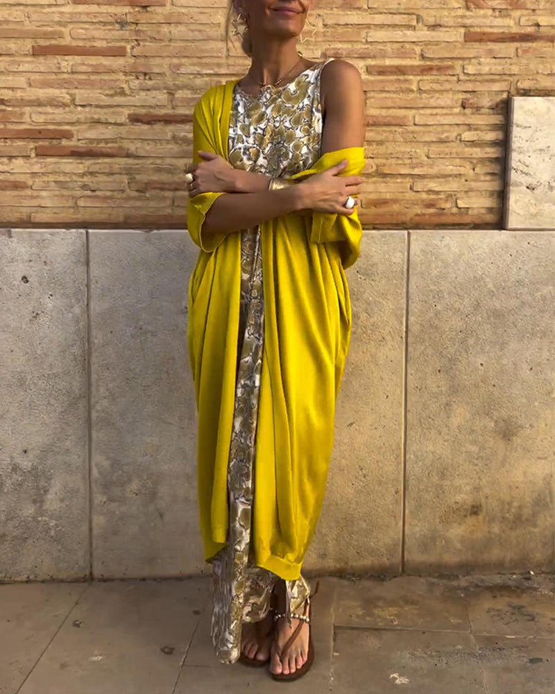 Elegante Dames Kaftan Set met Gouden Broek en Draperende Cape in Levendige Kleuren – Perfect voor Feestelijke Gelegenheden 4