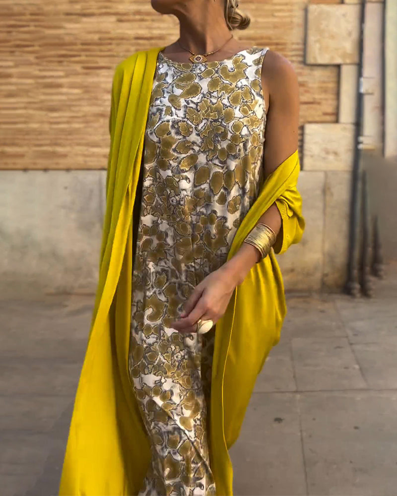 Elegante Dames Kaftan Set met Gouden Broek en Draperende Cape in Levendige Kleuren – Perfect voor Feestelijke Gelegenheden 5