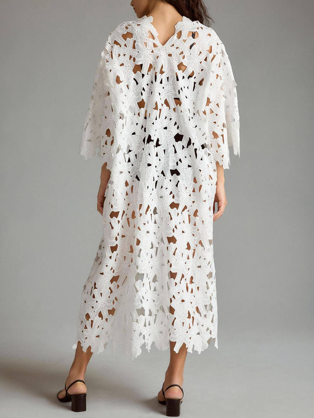 Elegante Midi Jurk voor Dames met Bloemenprint en Lange Mouwen - Zachte Ademend Stof, Flatterende Pasvorm 2