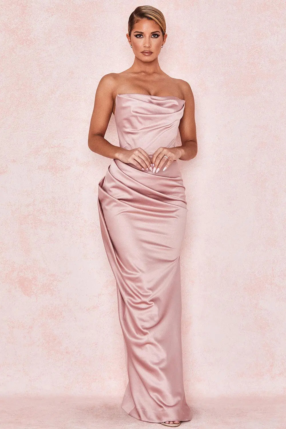 Elegante Strapless Maxi Jurk Dames van Luxe Satijn – Lange Jurk voor Bruiloften en Gala's 8