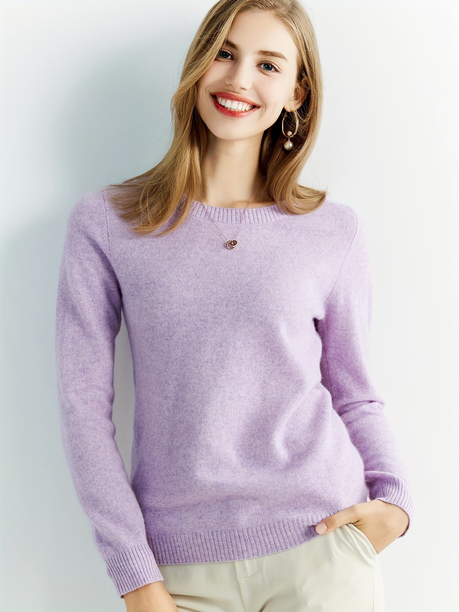 Emma | Casual Dames Sweater met Ronde Hals en Lange Mouwen 6