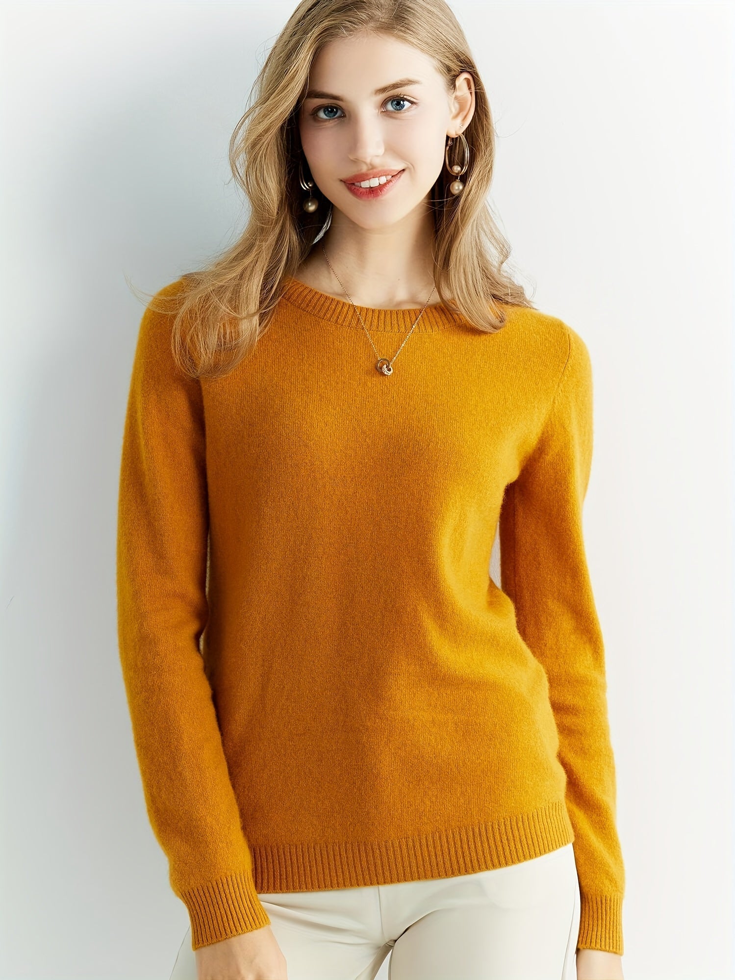 Emma | Casual Dames Sweater met Ronde Hals en Lange Mouwen 8