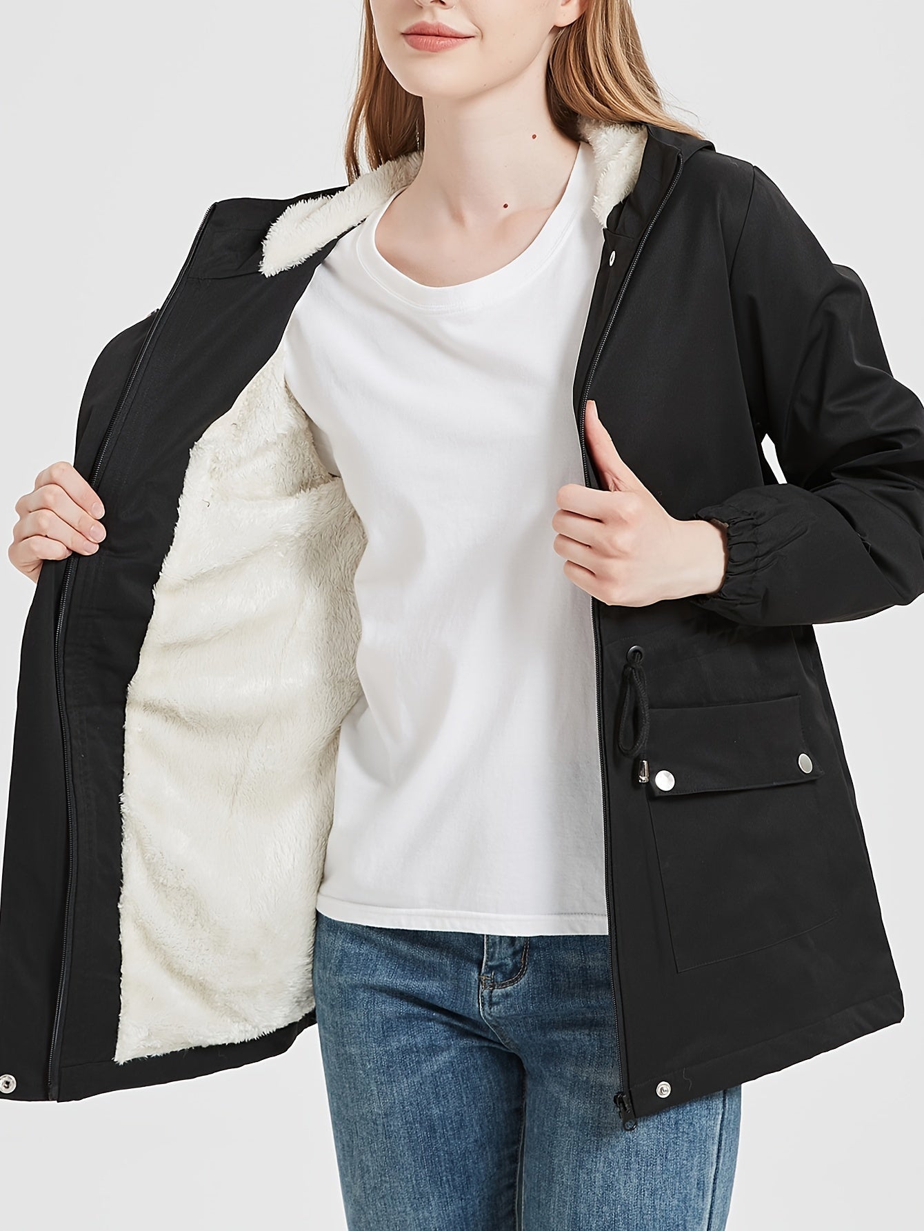 Emma | Casual Hooded Winterjack voor Dames met Faux Bont voor Herfst en Winter 0