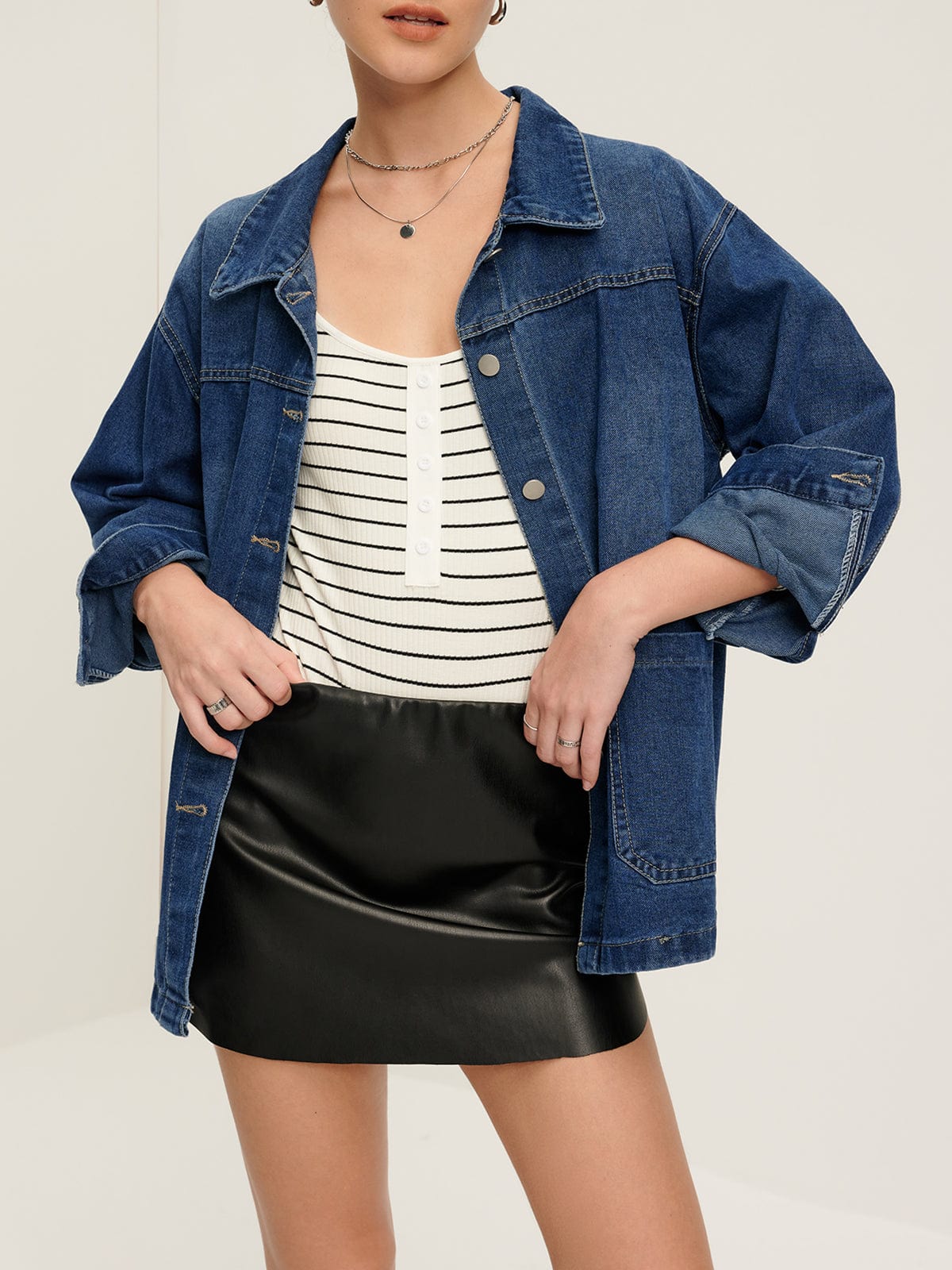 Emma | Casual Oversized Denim-Jacke voor Dames met Grote Zakken 5