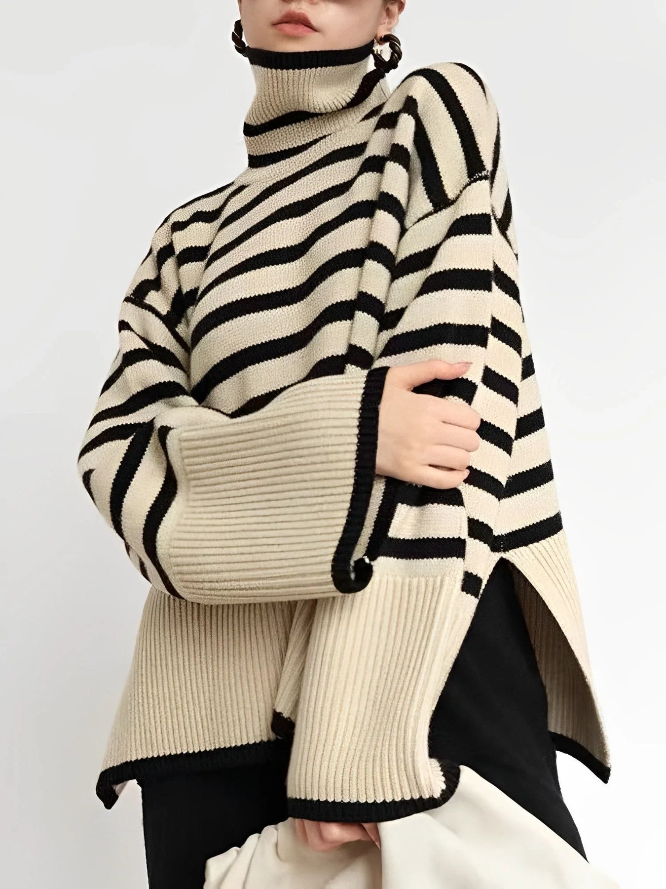 Emma | Cozy Oversized Striped Sweater for Dames in Soft Cotton 2
