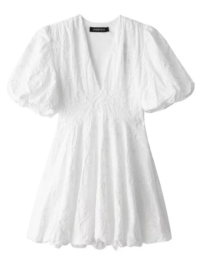 Emma | Elegante Zomerjurk voor Dames met Diepe V-Hals en Ballonrok 5