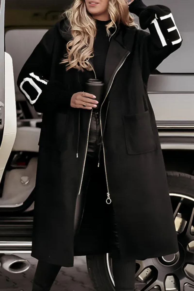 Emma | Lange Dames Jas Winter met Kap en Gebreide Mouwen voor Comfortabele Stijl 2