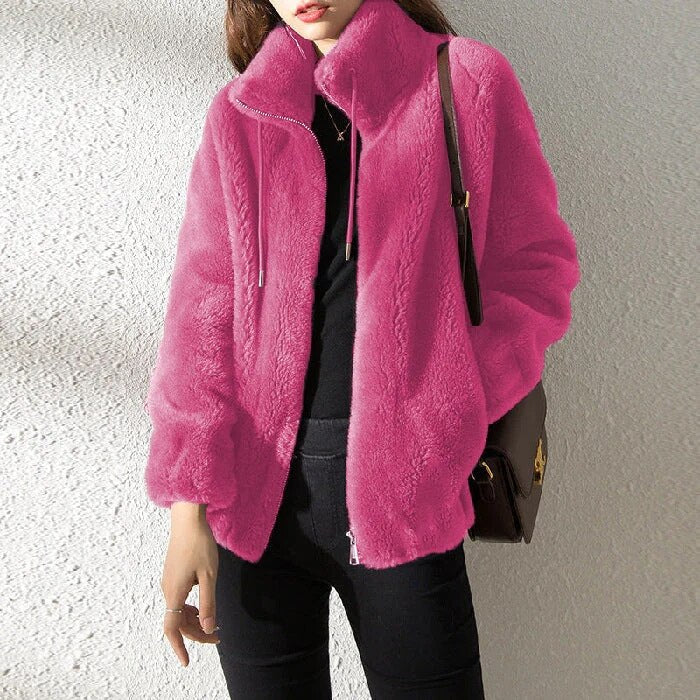 Emma | Luxe Lange Dames Jas Winter met Zachte Pluche Kraag 3
