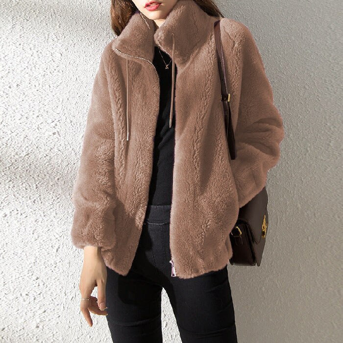 Emma | Luxe Lange Dames Jas Winter met Zachte Pluche Kraag 4