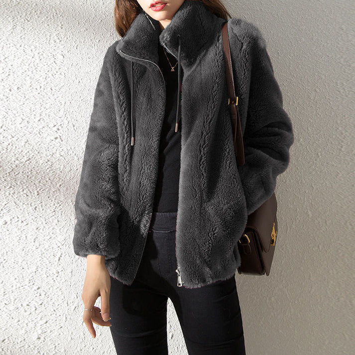 Emma | Luxe Lange Dames Jas Winter met Zachte Pluche Kraag 5