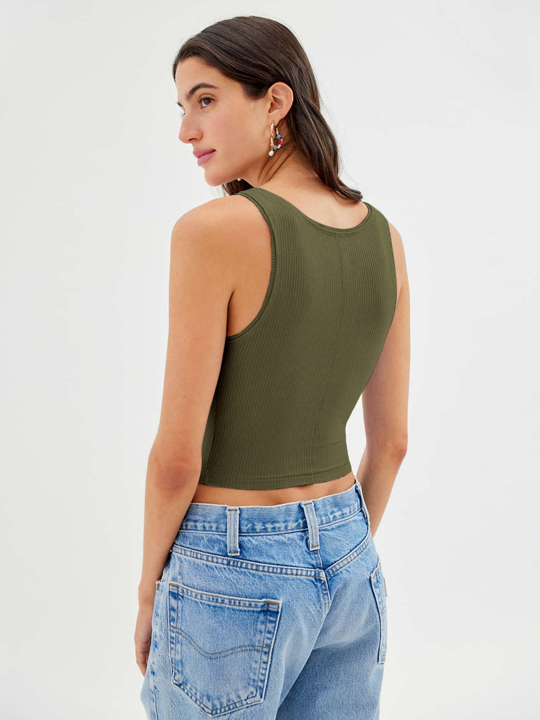Emma | Modieuze Tanktop Dames met Vierkante Halslijn en Figuuraccentuerende Pasvorm 2