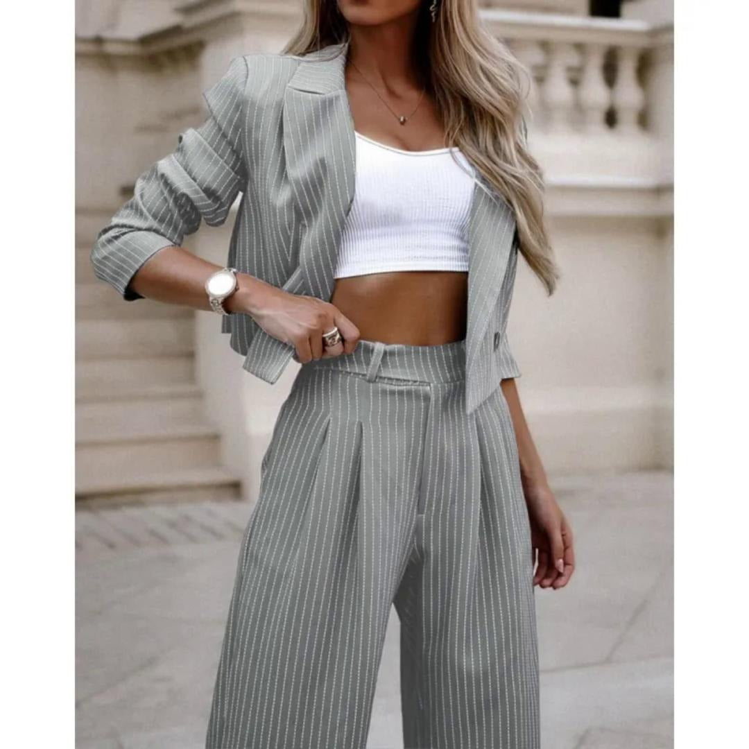 Emma | Stijlvolle Tweed Crop Blazer en Broek Outfit Set voor Dames 2