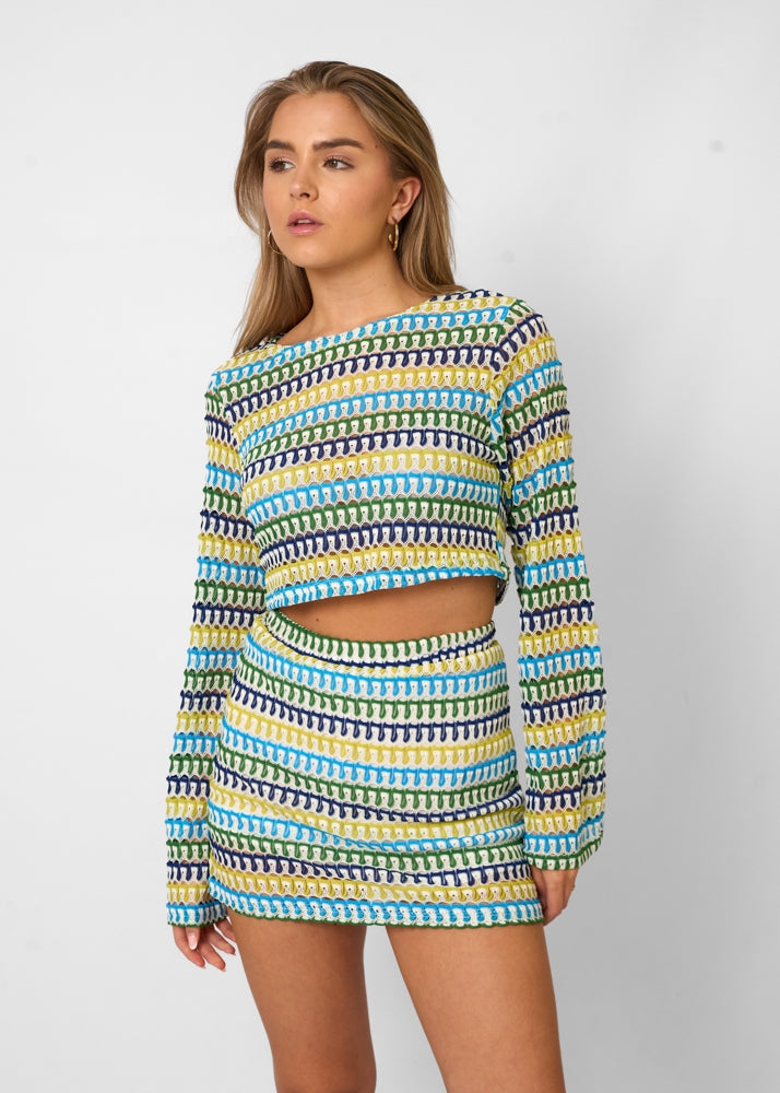 Emma | Stijlvolle Tweedelige Set Dames met Crop Top en Hoge Taille Minirok 4