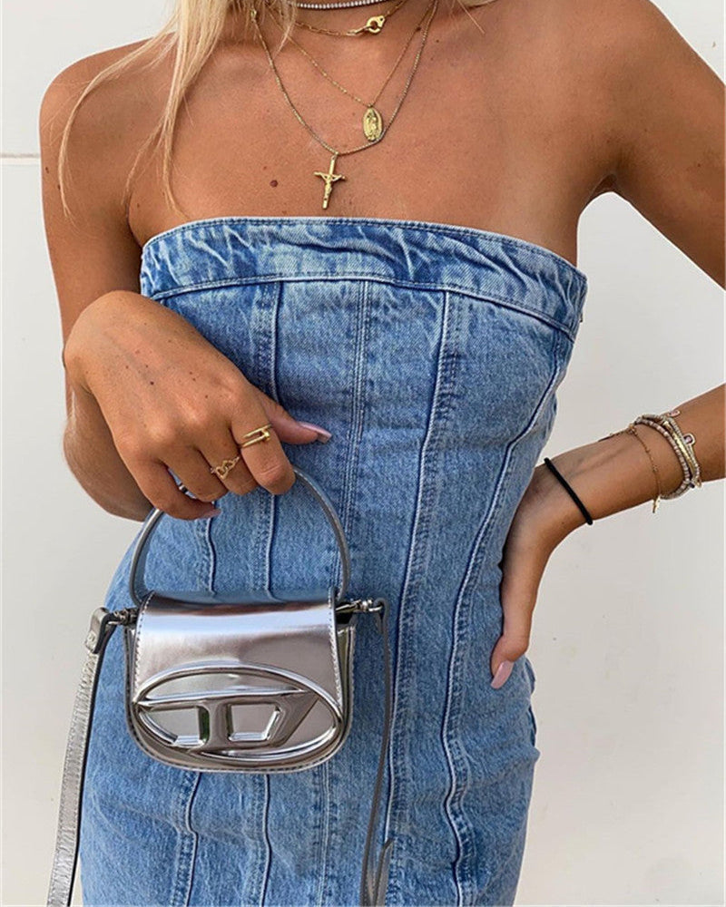 Emma | Trendy Denim Jurk Dames Met Strapless Ontwerp voor Zomer 2