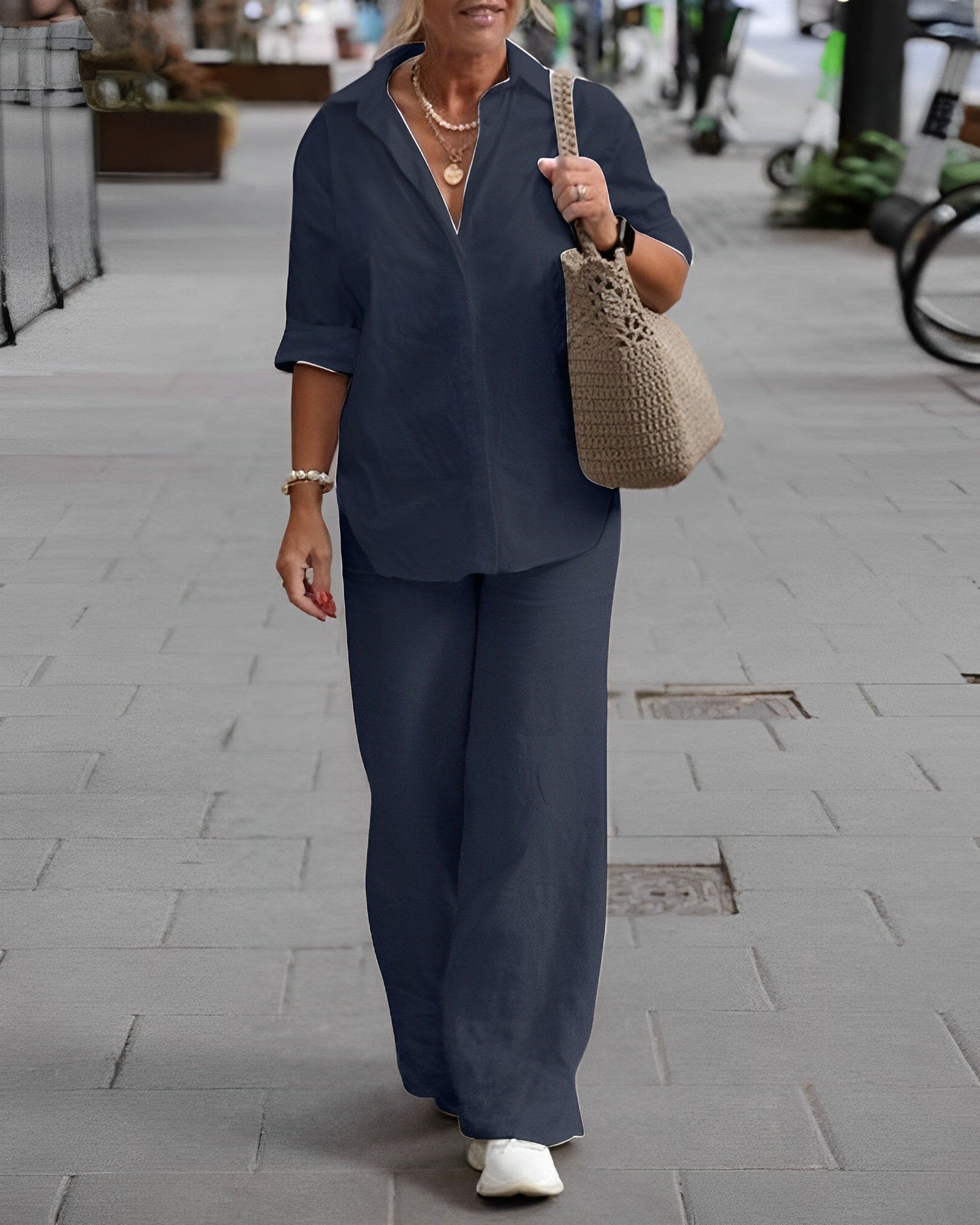 Katoenen Dames Set – Stijlvolle en Comfortabele Outfit voor Elke Gelegenheid 2