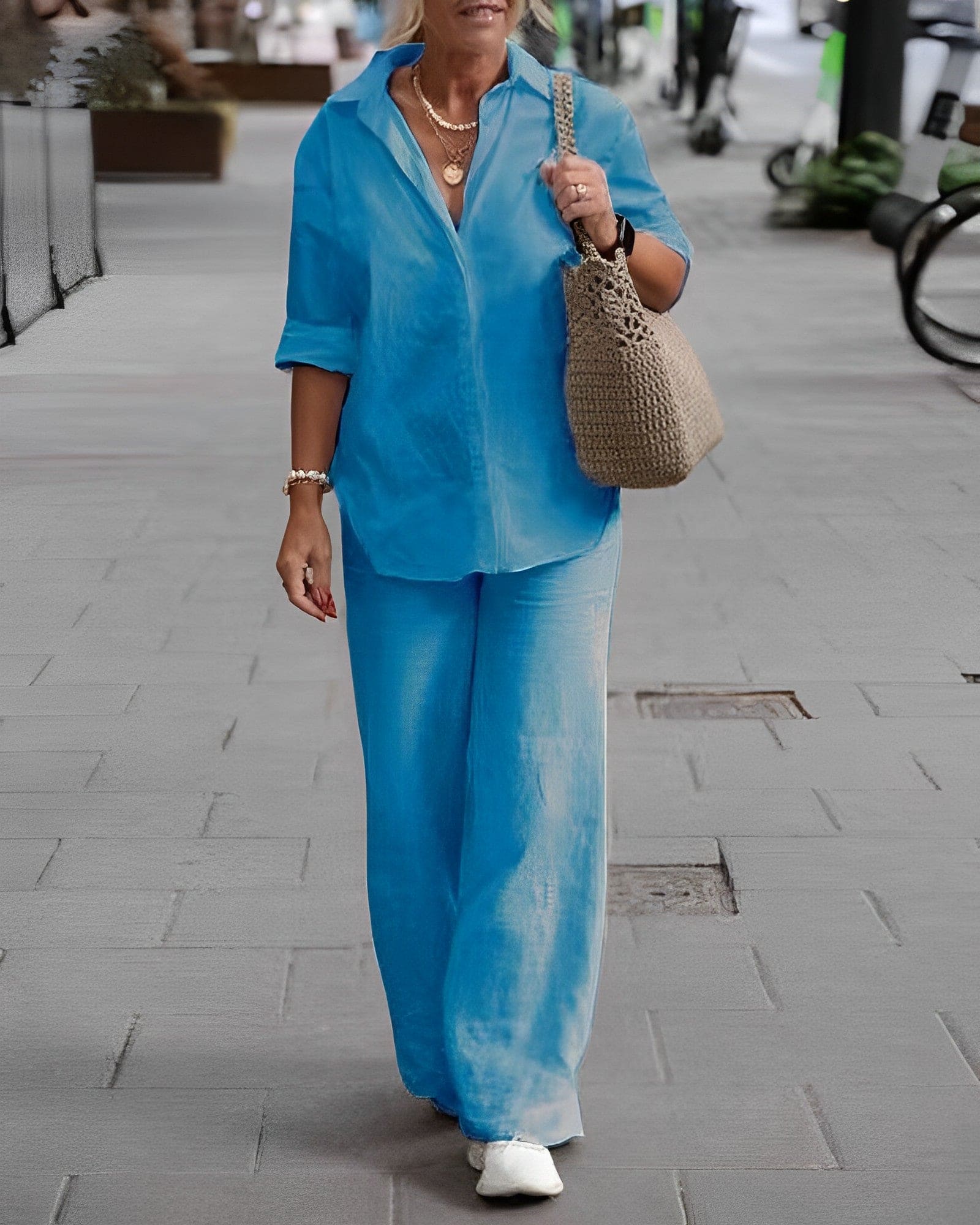 Katoenen Dames Set – Stijlvolle en Comfortabele Outfit voor Elke Gelegenheid 4