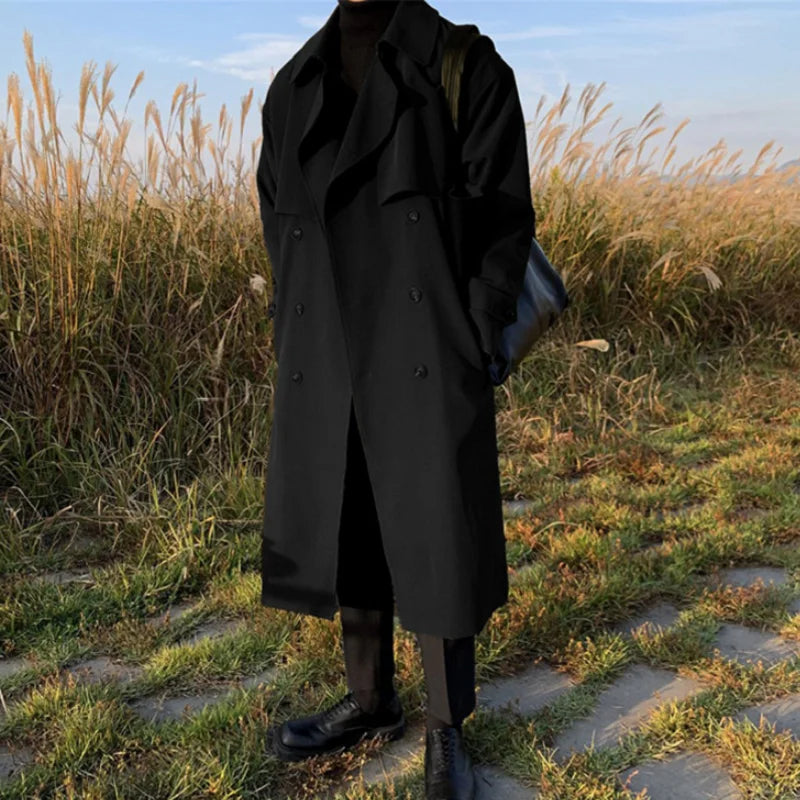 Klassieke Bruine Trenchcoat voor Heren met Waterafstotend Materiaal – Lange Pasvorm en Verstelbare Taille 2