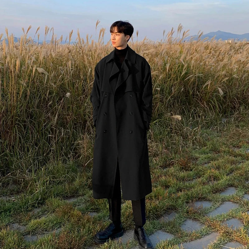 Klassieke Bruine Trenchcoat voor Heren met Waterafstotend Materiaal – Lange Pasvorm en Verstelbare Taille 7