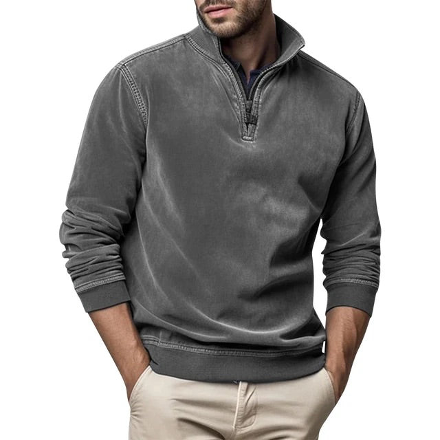 Koen | Vintage Fleece Trui Heren met Halve Ritssluiting en Zachte Stof 10