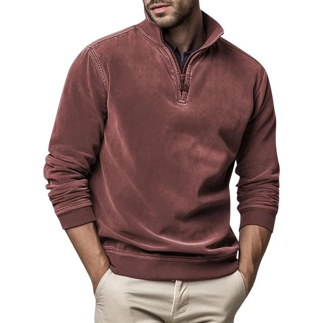 Koen | Vintage Fleece Trui Heren met Halve Ritssluiting en Zachte Stof 4