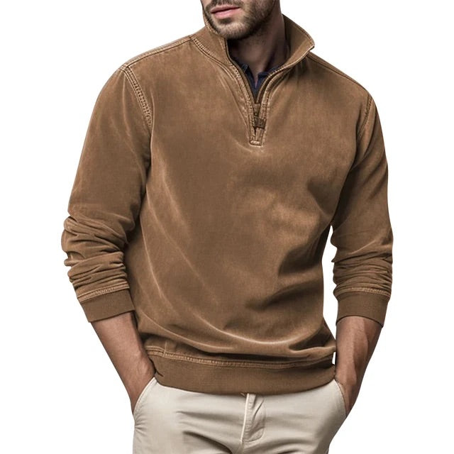Koen | Vintage Fleece Trui Heren met Halve Ritssluiting en Zachte Stof 8
