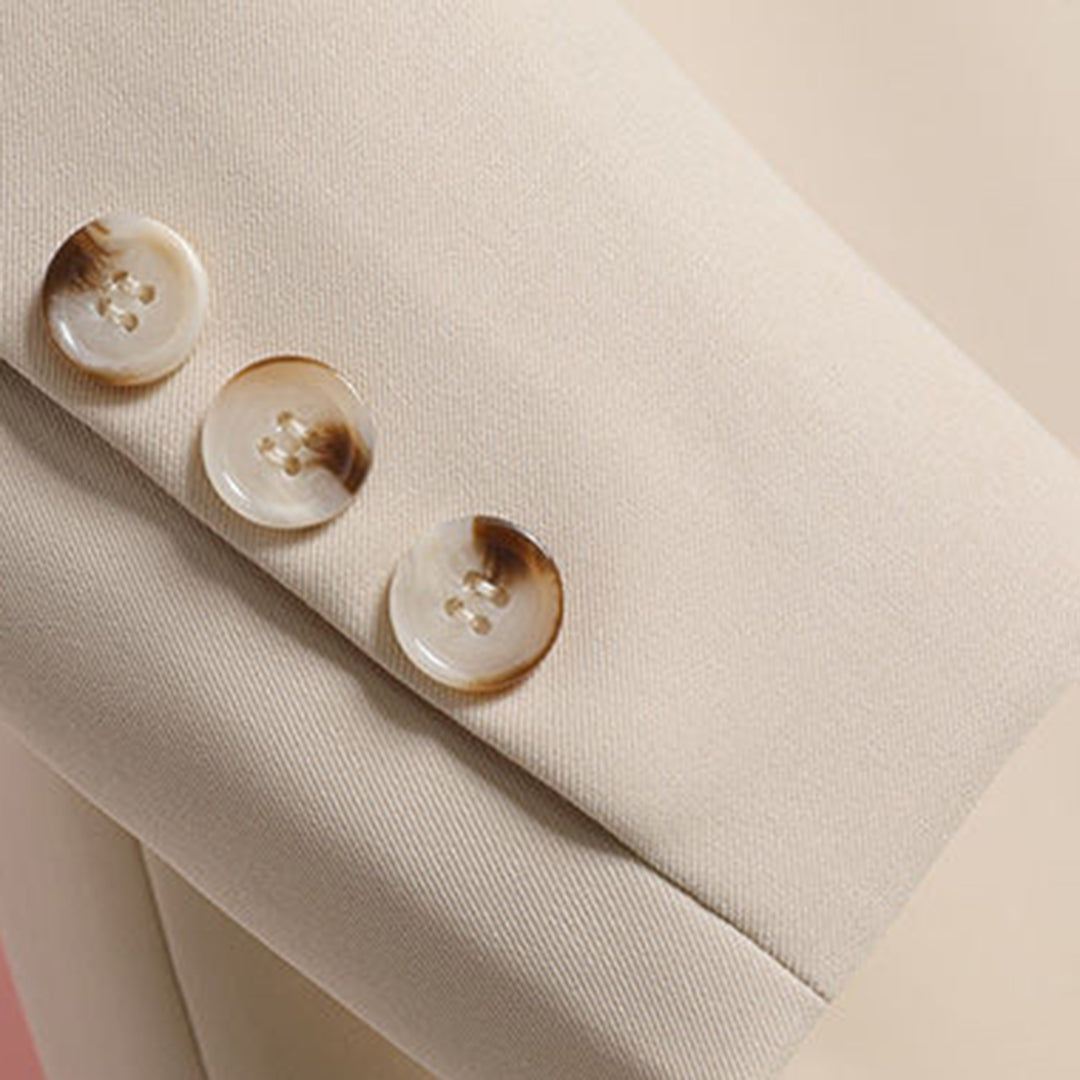 Claire | Lange damesblazer met ceintuur in elegante snit voor formele en zakelijke gelegenheden