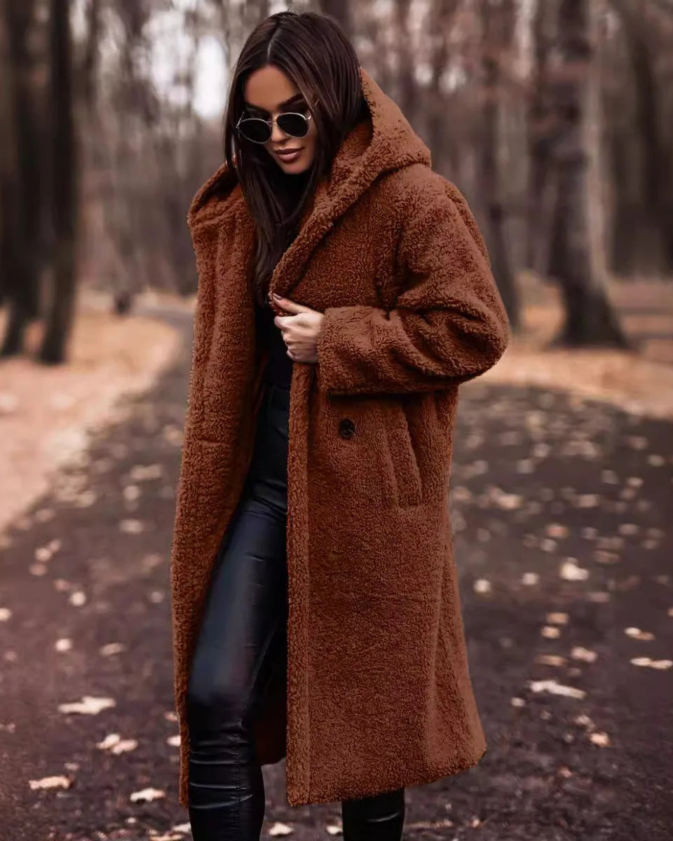Lange Dames Jas van Duurzaam Polyester – Warme en Stijlvolle Herfstjas voor Casual en Formele Gelegenheden 0