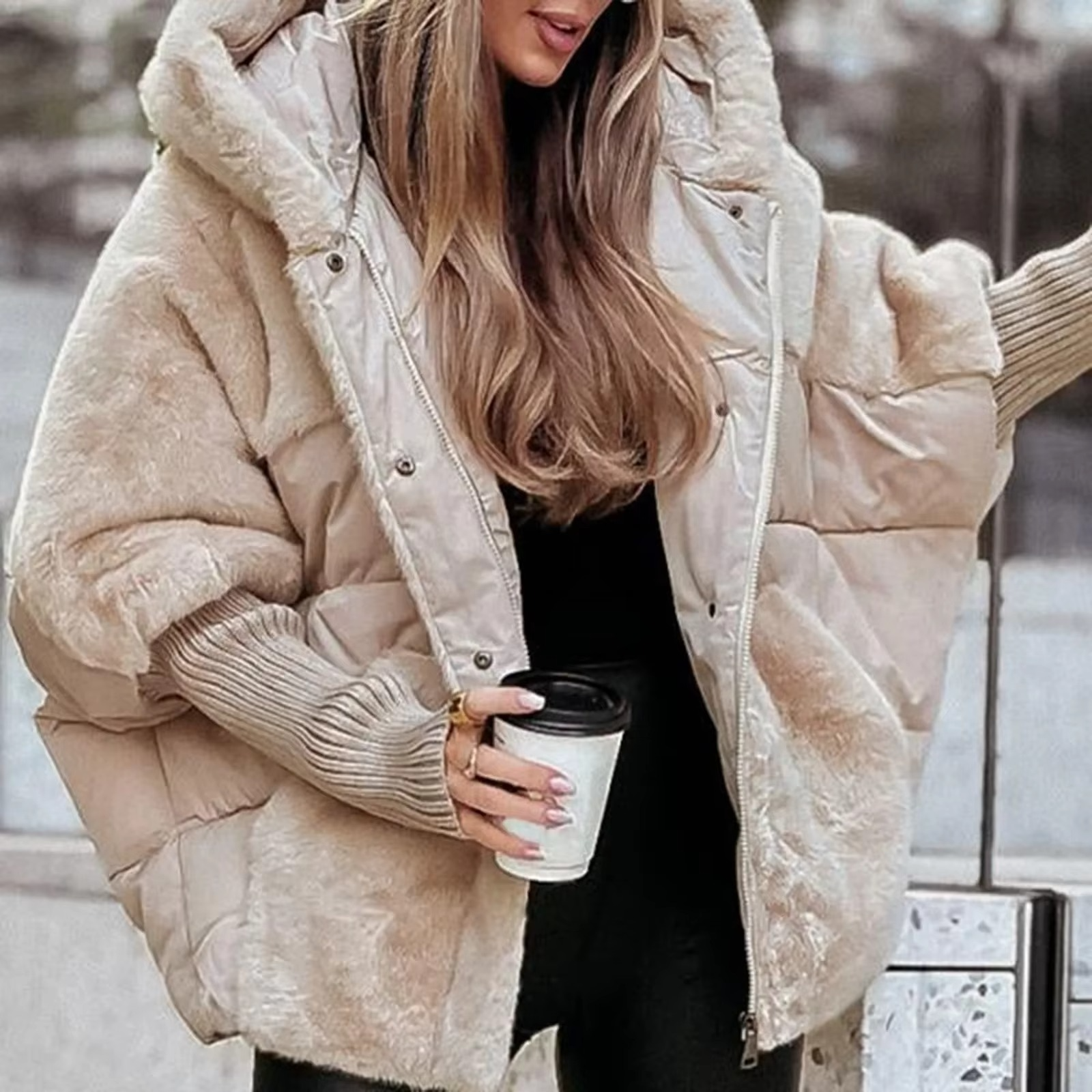 Lange Gewatteerde Winterjas Dames – Warm en Chic voor Herfst en Winter, Lange Mouwen, Casual en Formeel 1