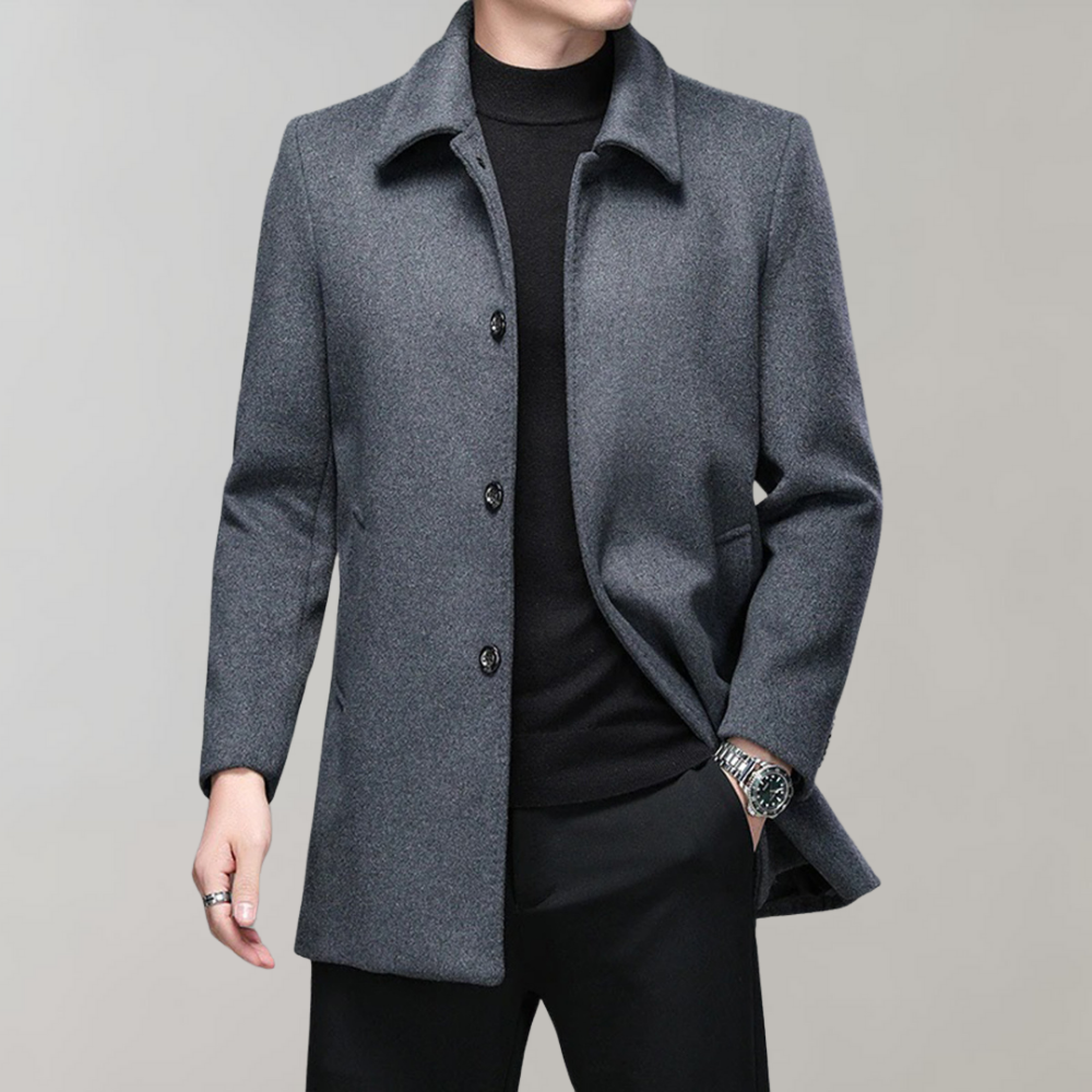 Lange Heren Jas Winter in Elegante Pasvorm – Tijdloos Design in Navyblauw, Antracietgrijs en Lichtgrijs 3