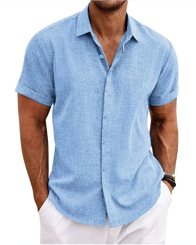 Liam | Stijlvol Heren T Shirt Wit van Katoen en Linnen voor Casual Elegant Gebruik 2