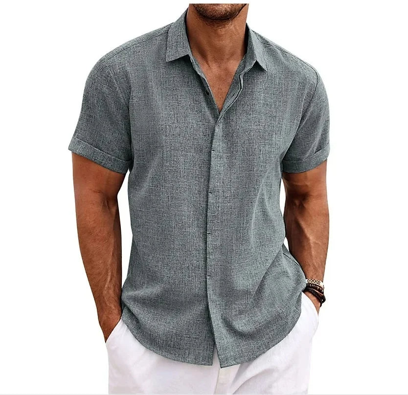 Liam | Stijlvol Heren T Shirt Wit van Katoen en Linnen voor Casual Elegant Gebruik 3