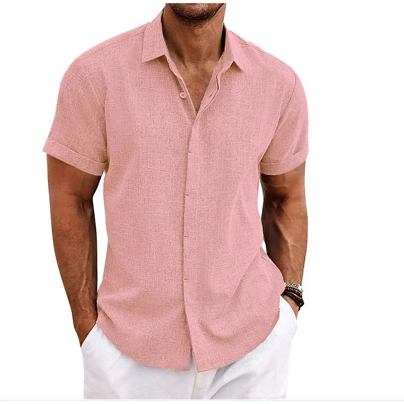 Liam | Stijlvol Heren T Shirt Wit van Katoen en Linnen voor Casual Elegant Gebruik 4