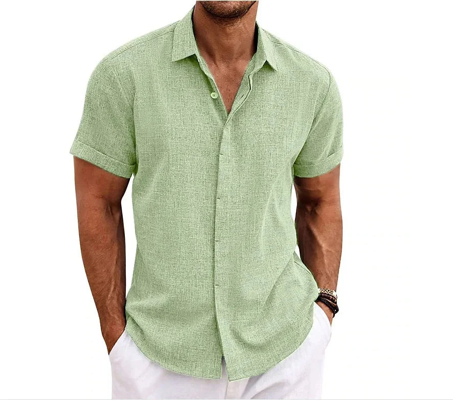 Liam | Stijlvol Heren T Shirt Wit van Katoen en Linnen voor Casual Elegant Gebruik 5