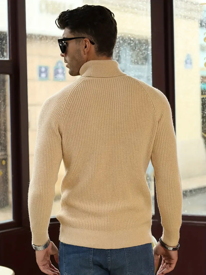 Liam | Trendy Slim Fit Coltrui Heren in Kabelgebreid Design 1